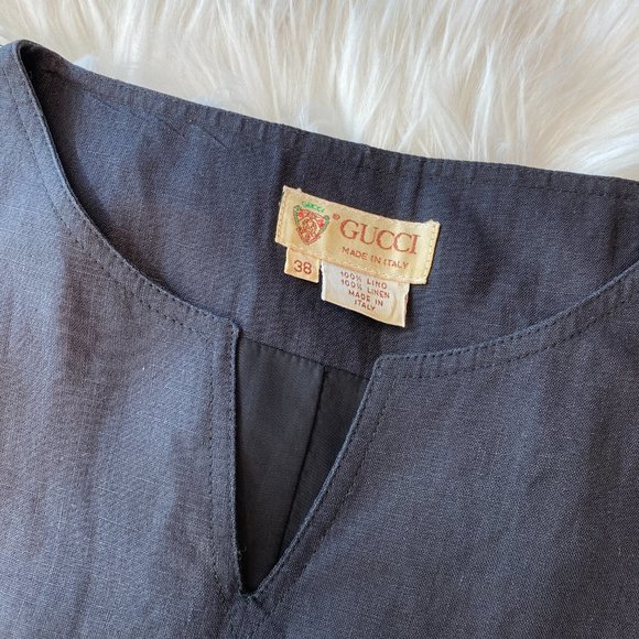 Vintage Gucci Linen Midi Dress - Picture 4 of 10
